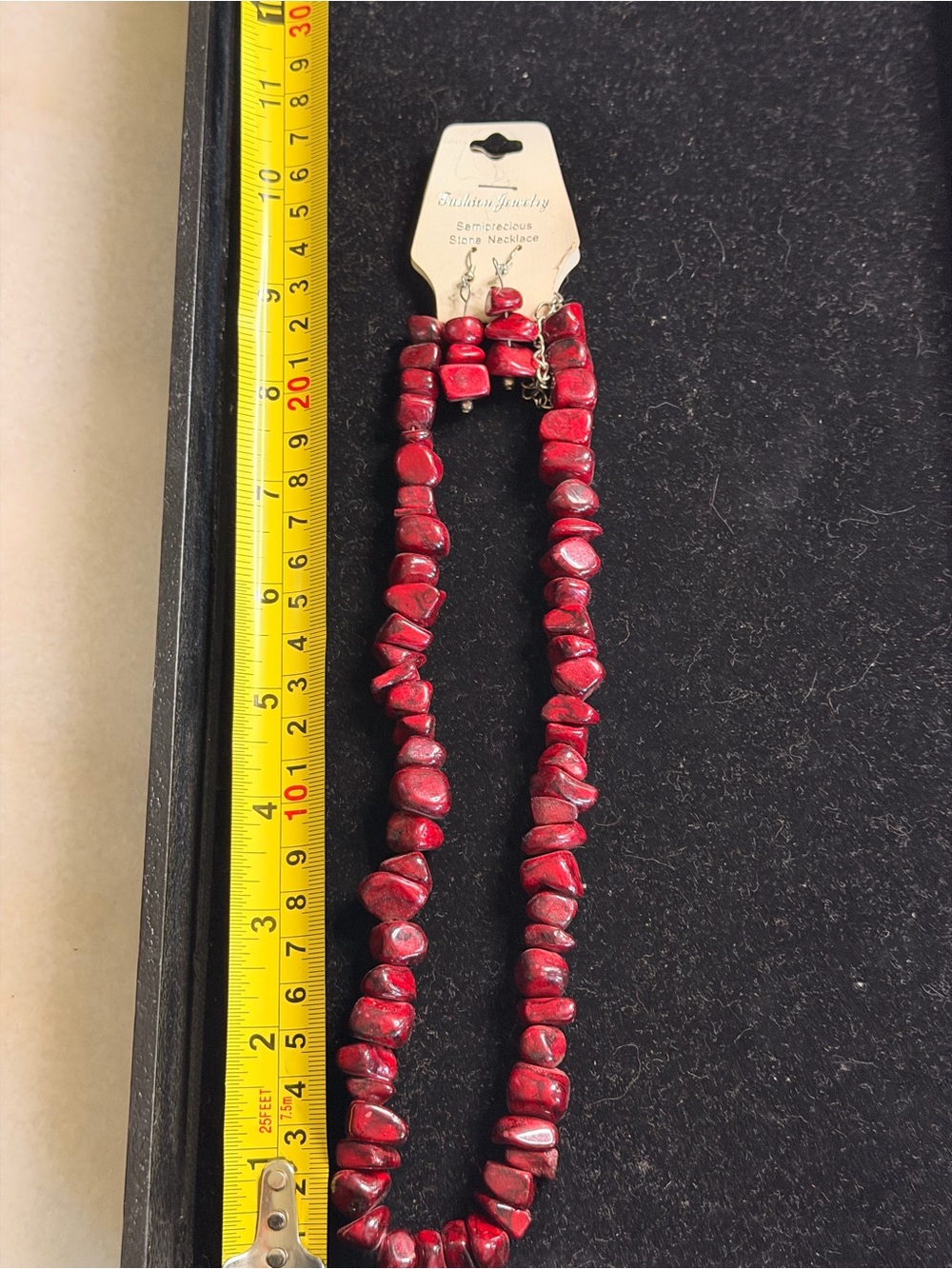 Source Unknown Red Chip Stone Necklace for Women